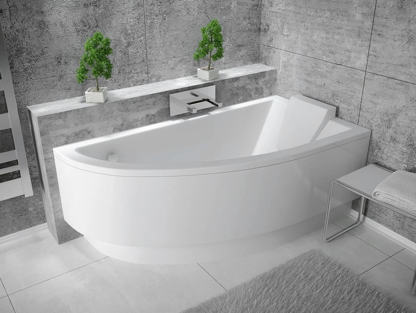 KOLMAN Eckbadewanne Praktika 150x70 Acryl Weiß - Bild 2