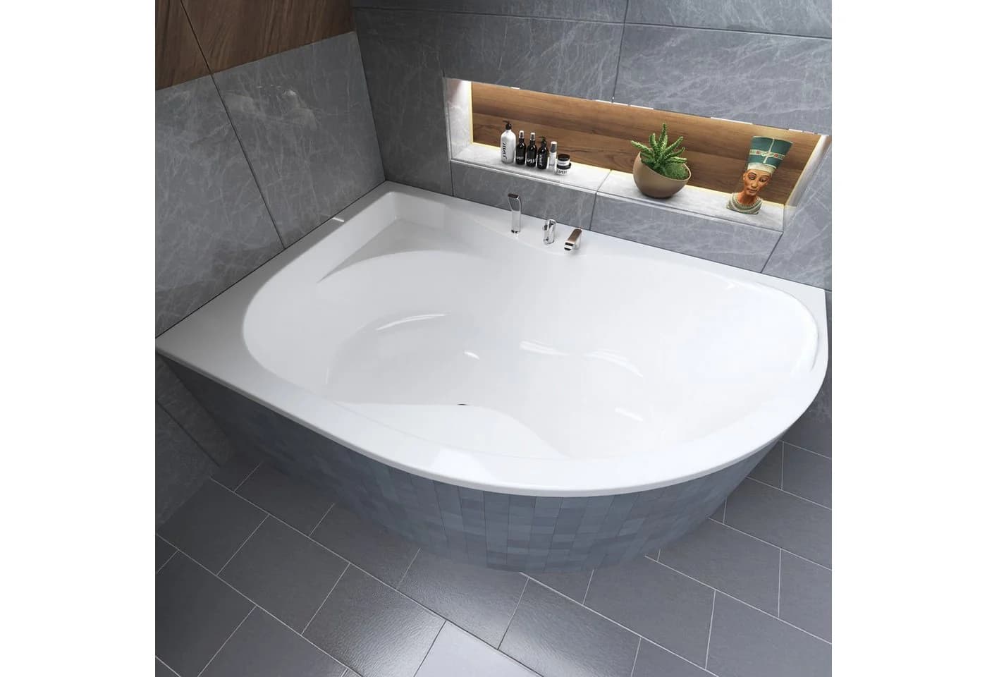 KOLMAN Eckbadewanne Dora 170x110 cm Weiß Acryl mit Garnitur - Bild 2