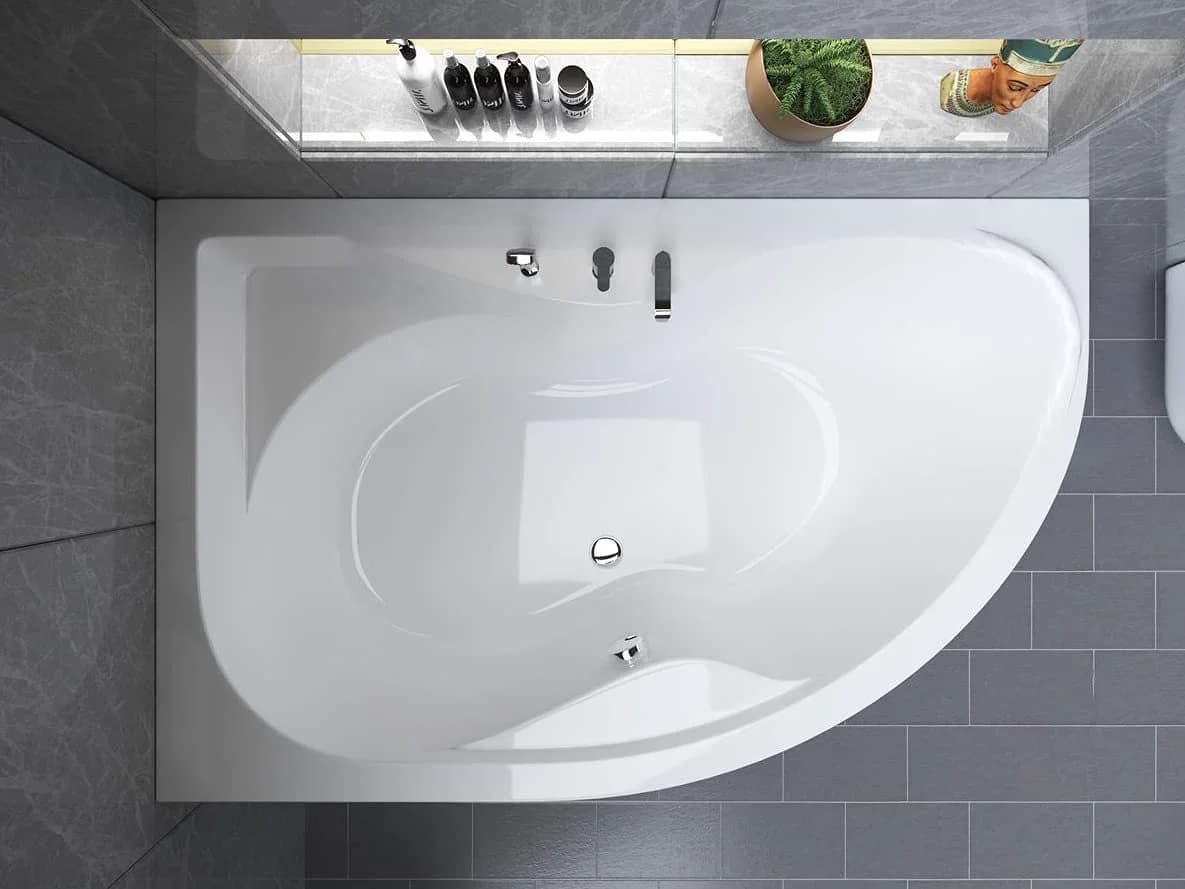 KOLMAN Eckbadewanne Dora 170x110 Acryl Weiß mit Garnitur - Bild 3