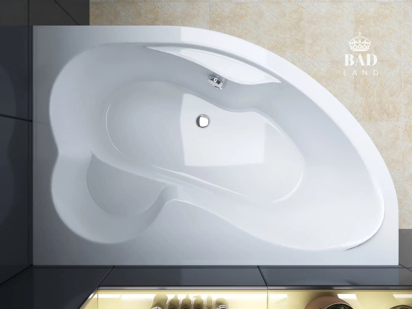KOLMAN Eckbadewanne MEGA 160x105 Acryl - Bild 4