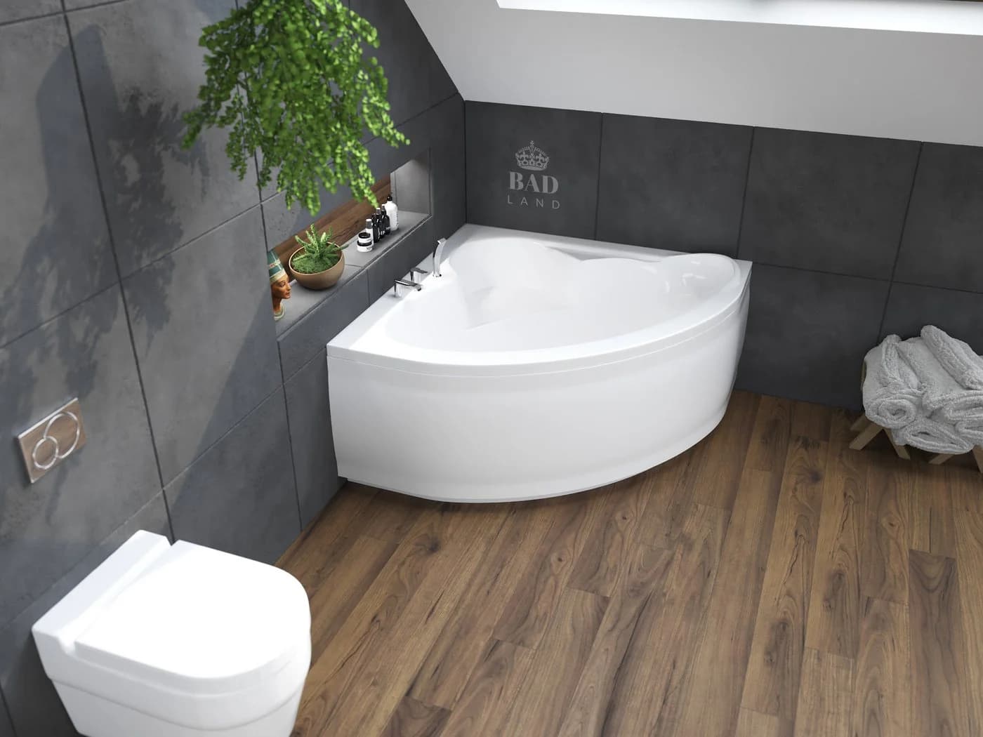 KOLMAN Eckbadewanne Standard 130x130 Acryl Weiß
