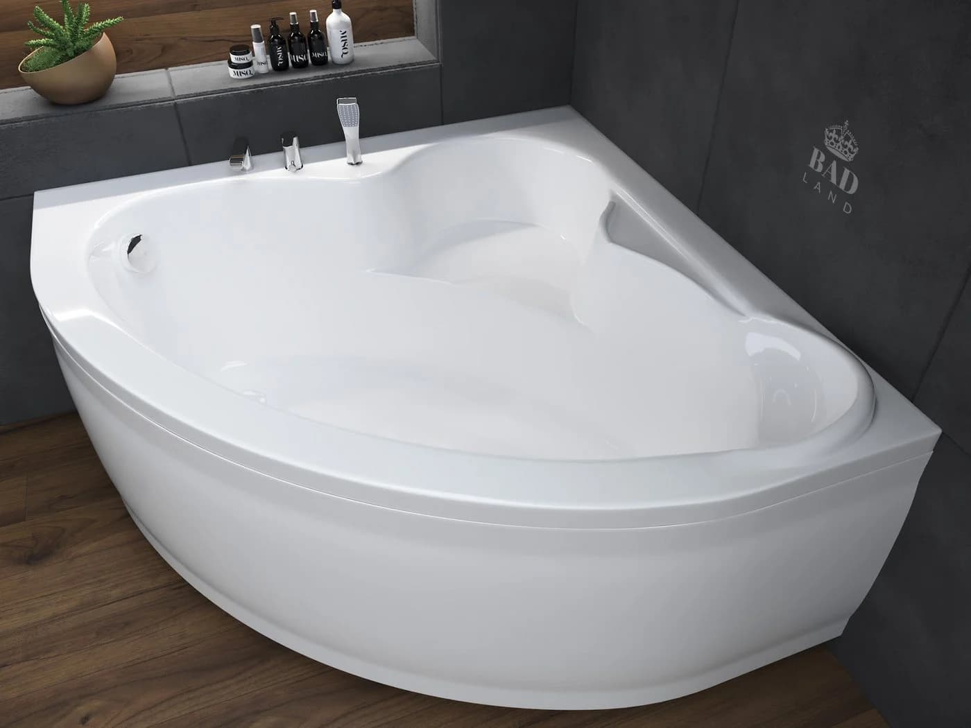 KOLMAN Eckbadewanne Standard 130x130 Acryl Weiß - Bild 2