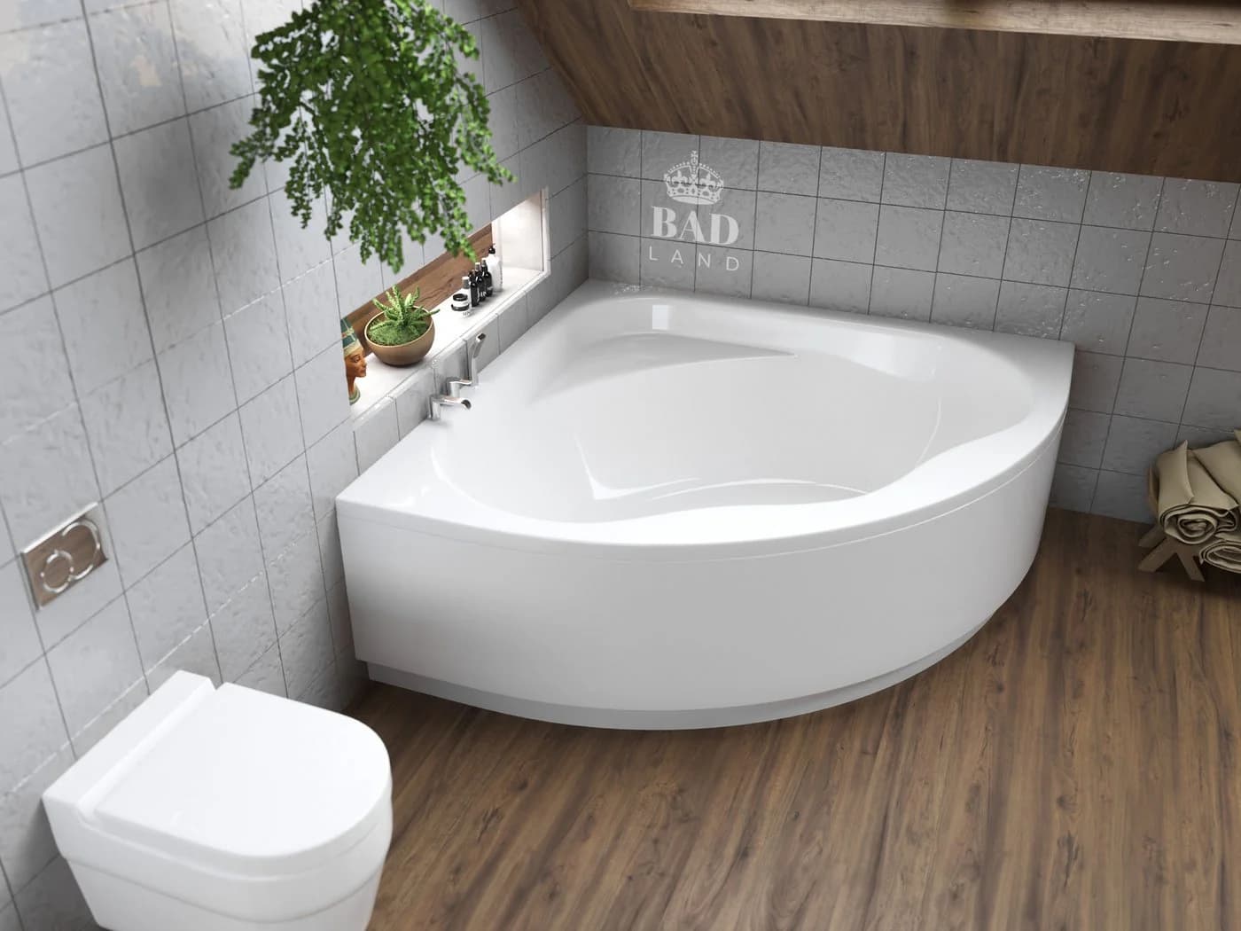 KOLMAN Eckbadewanne STANDARD 150x150 Acryl Weiß