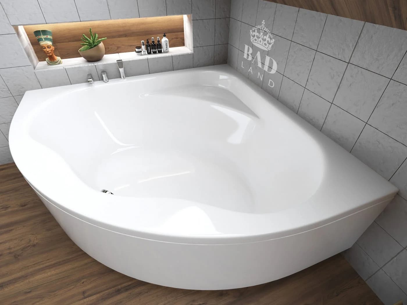 KOLMAN Eckbadewanne STANDARD 150x150 Acryl Weiß - Bild 2
