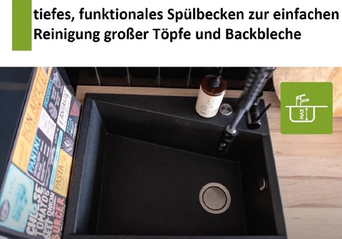 KOLMAN Küchenspüle Doppelbecken Barbados Granitspüle Beige - Bild 4