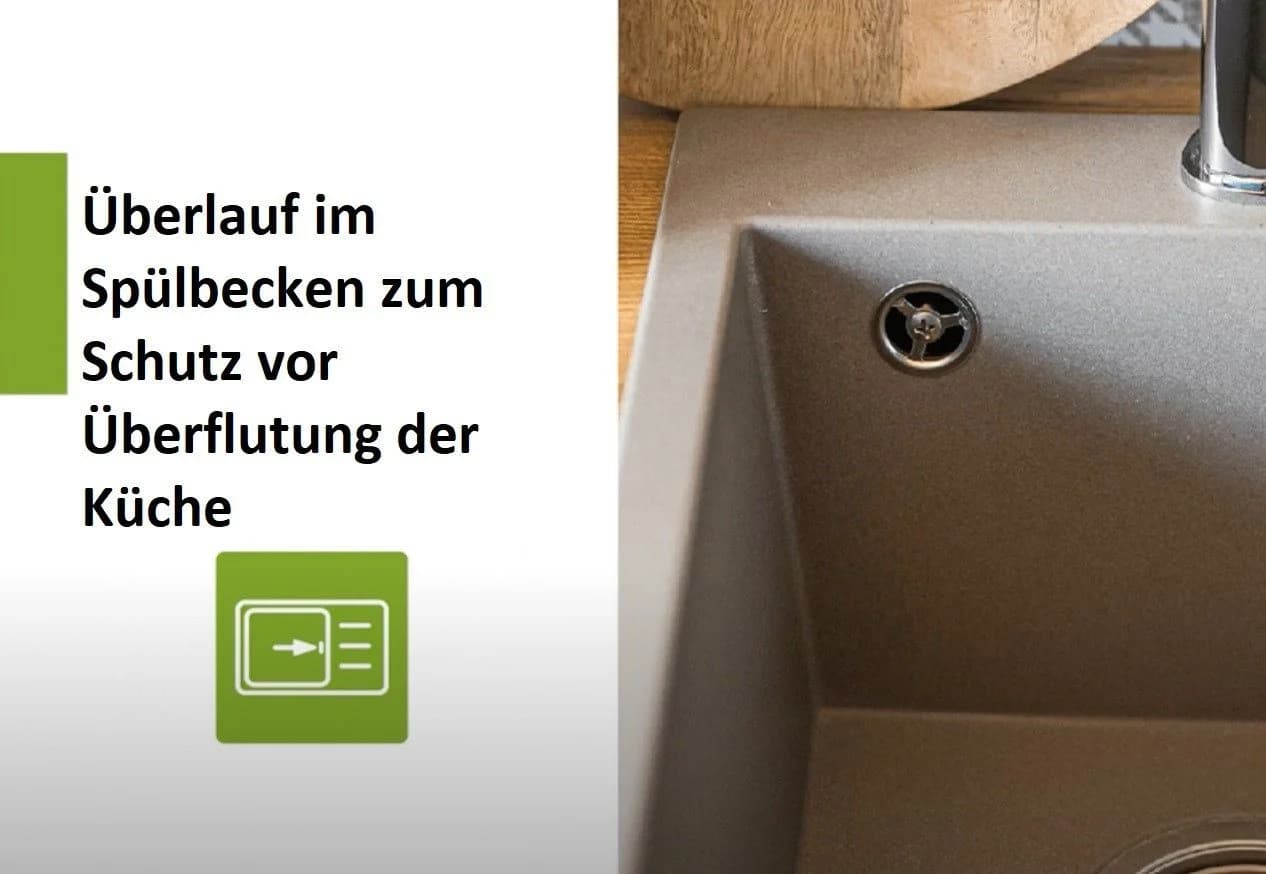 KOLMAN Küchenspüle Doppelbecken Barbados Granitspüle Beige - Bild 5