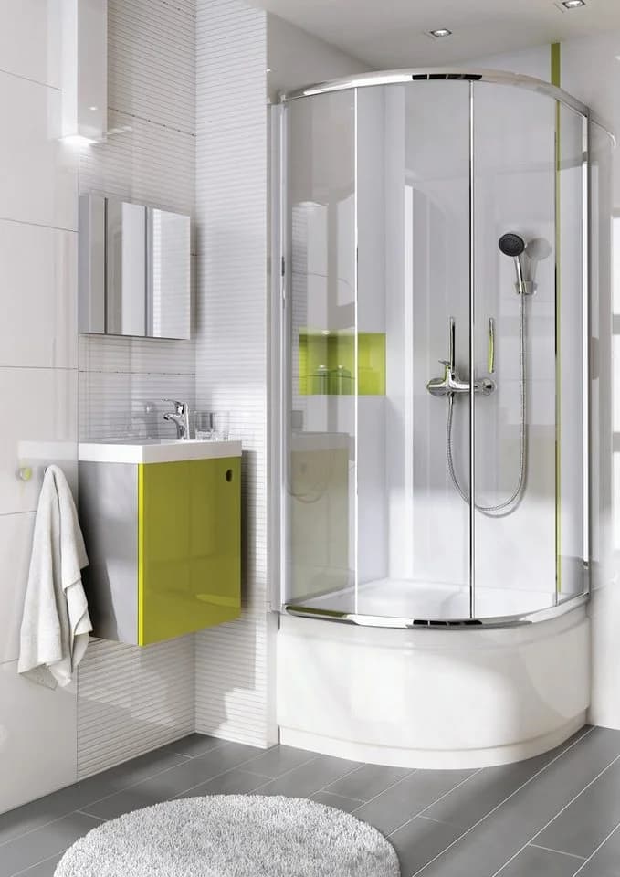 KOLMAN Komplettdusche Funkia Halbrund mit Acrylwanne