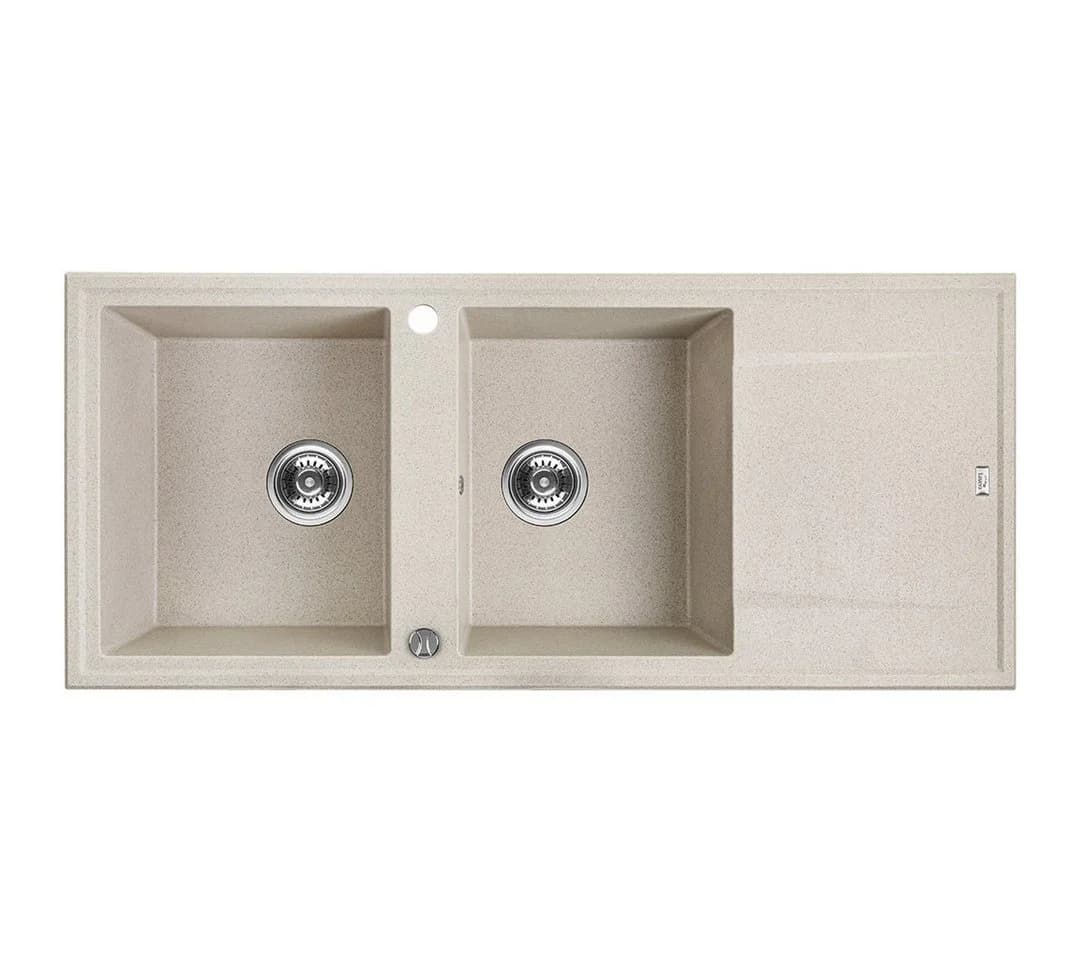 KOLMAN Küchenspüle MEGALO Granit Beige Doppelbecken - Bild 2