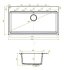 KOLMAN Küchenspüle TAU Schwarz Granit Rechteckig Space Saving Siphon Bild 4