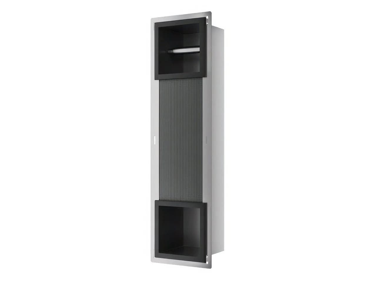 KOLMAN Toilettenpapierhalter WALL BOX PAPER 2 Schwarz Unterputz Wandnische - Bild 1