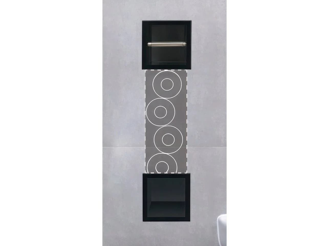 KOLMAN Toilettenpapierhalter WALL BOX PAPER 2 Schwarz Unterputz Wandnische - Bild 3