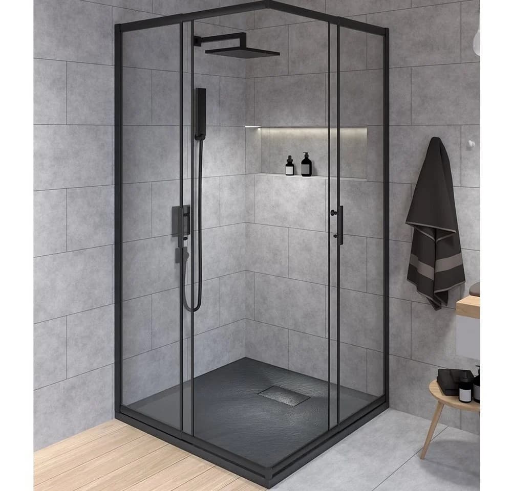 KOLMAN Eckdusche HELA Schwarz 80x80 cm - Bild 4