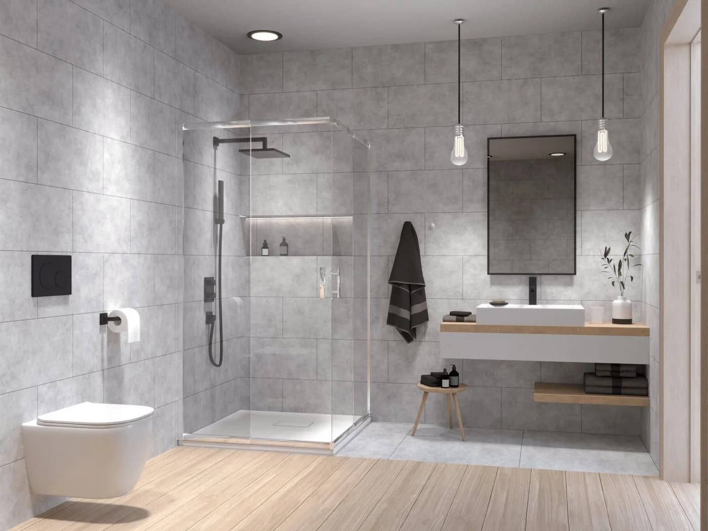 KOLMAN Eckdusche HELA 80x80 cm Transparent Glas