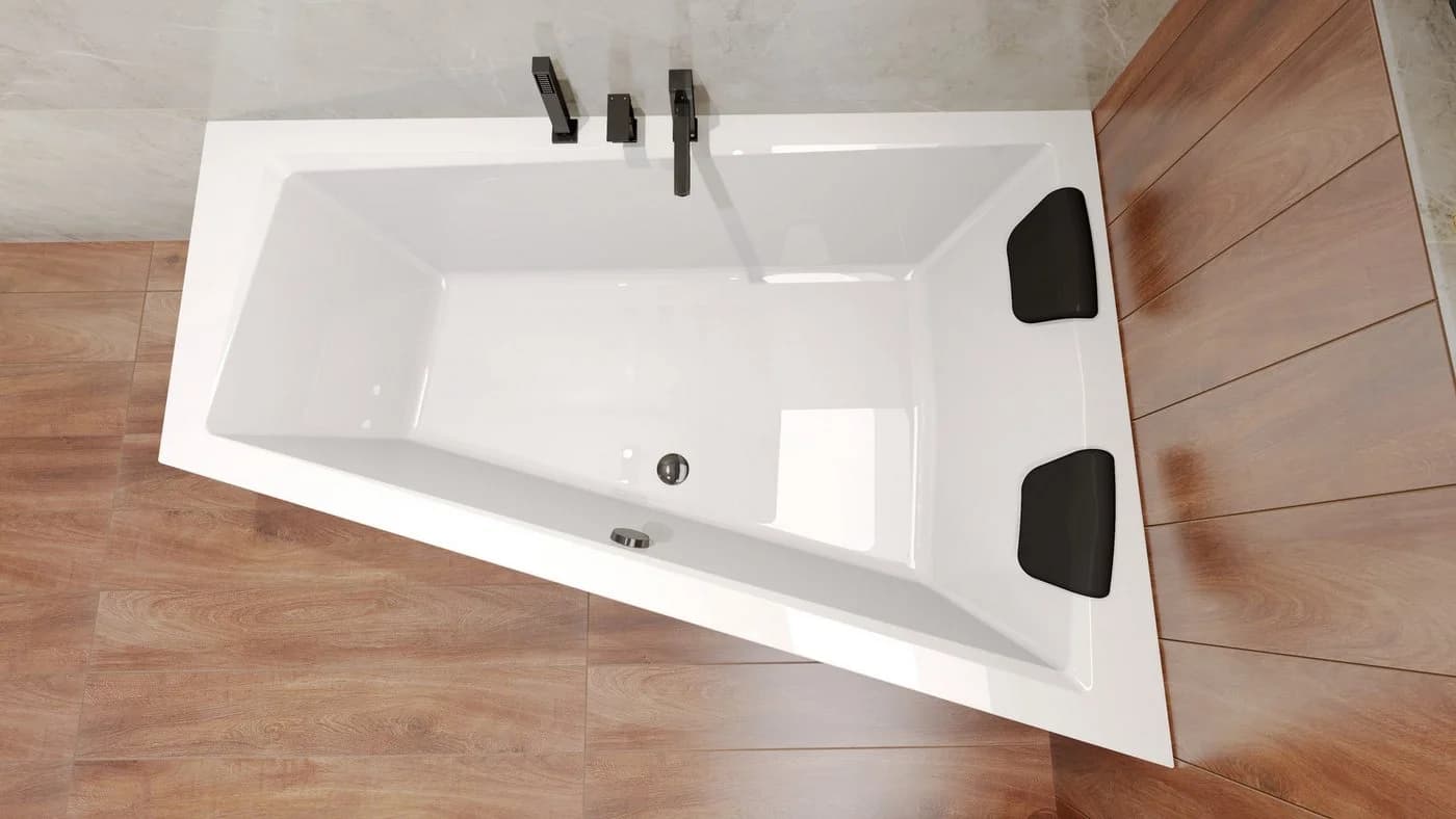 KOLMAN Badewanne Rechteck INTIMA 150x85 cm Weiß mit 2 Kopfstützen