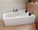 KOLMAN Badewanne Rechteck INTIMA 150x85 cm Weiß mit 2 Kopfstützen Bild 2