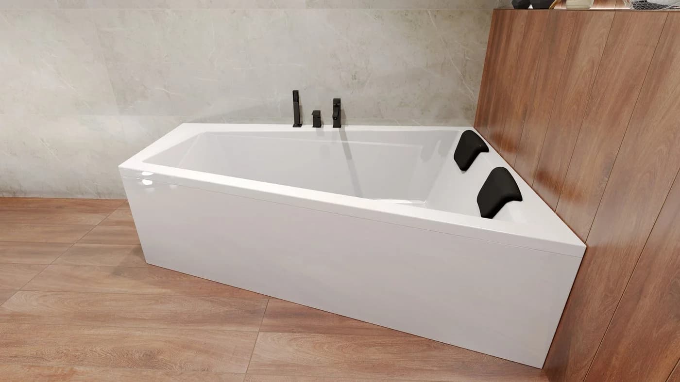 KOLMAN Badewanne Rechteck INTIMA 150x85 cm Weiß mit 2 Kopfstützen - Bild 3