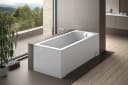 KOLMAN Badewanne SHEA Rechteck Acryl 140x70 cm + Kopfstütze Weiß Bild 5