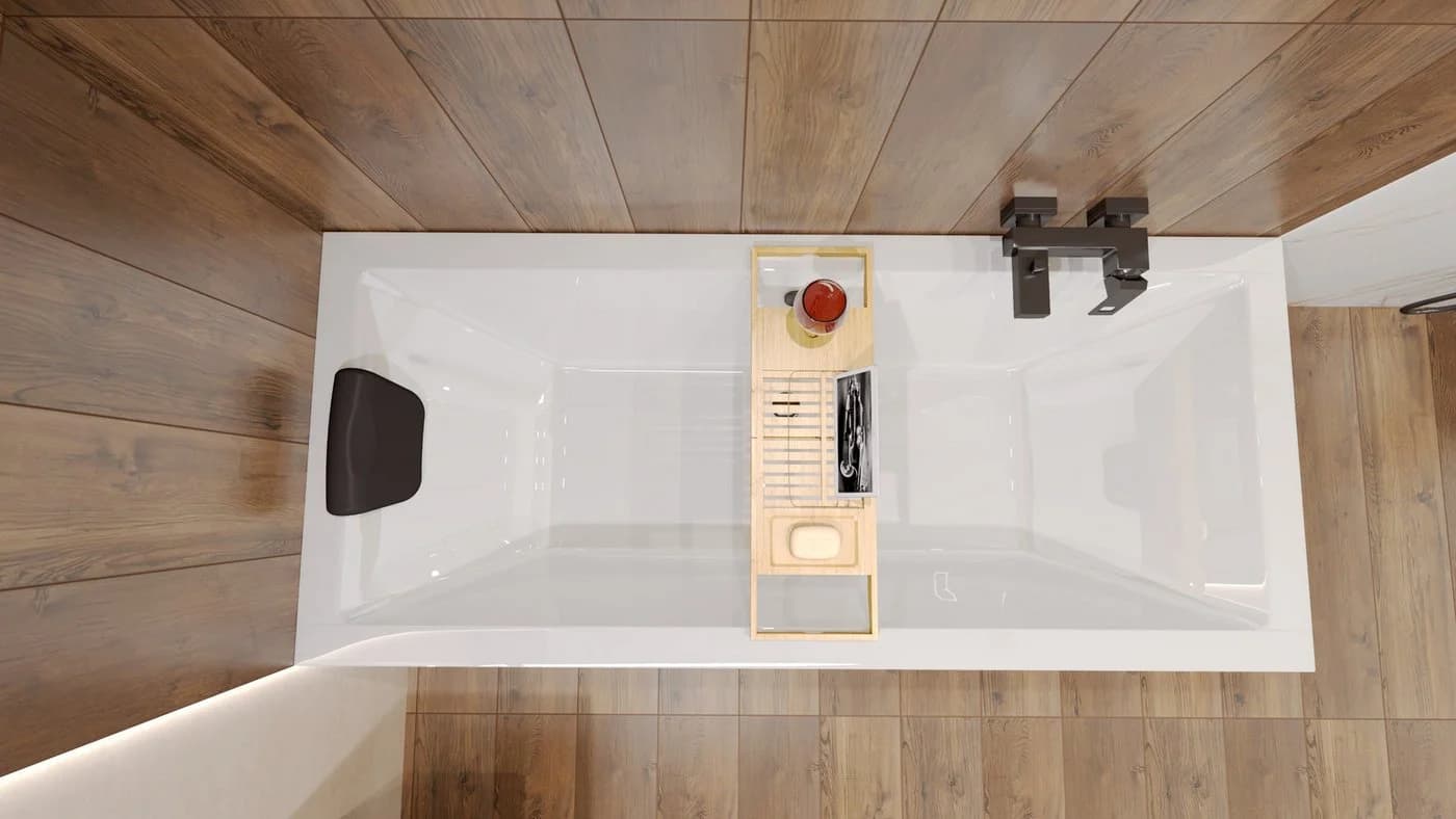 KOLMAN Badewanne QUADRO 155x70 Acryl mit Schürze & Kopfstütze