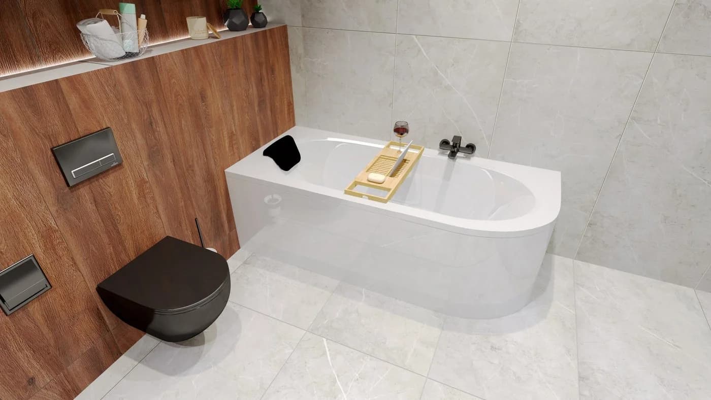 KOLMAN Badewanne AVITA 150x75 Links Acrylschürze Kopfstütze