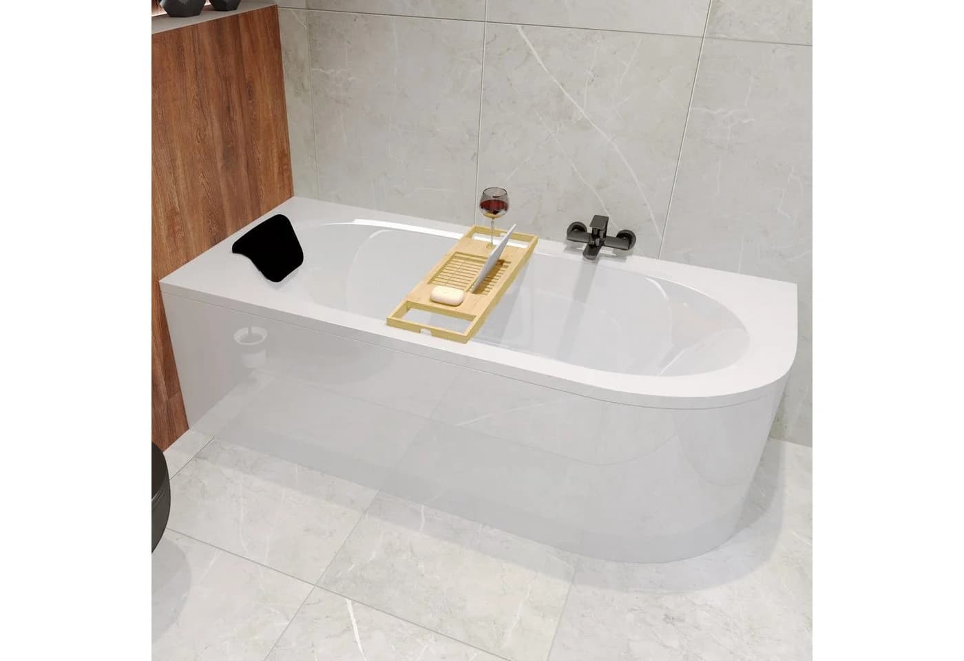 KOLMAN Badewanne AVITA 150x75 Links Acrylschürze Kopfstütze - Bild 2