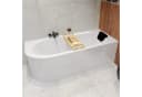 KOLMAN AVITA Eckbadewanne 160x75 Weiß mit Acrylschürze und Kopfstütze Bild 2