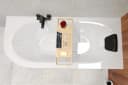 KOLMAN AVITA Eckbadewanne 160x75 Weiß mit Acrylschürze und Kopfstütze Bild 3
