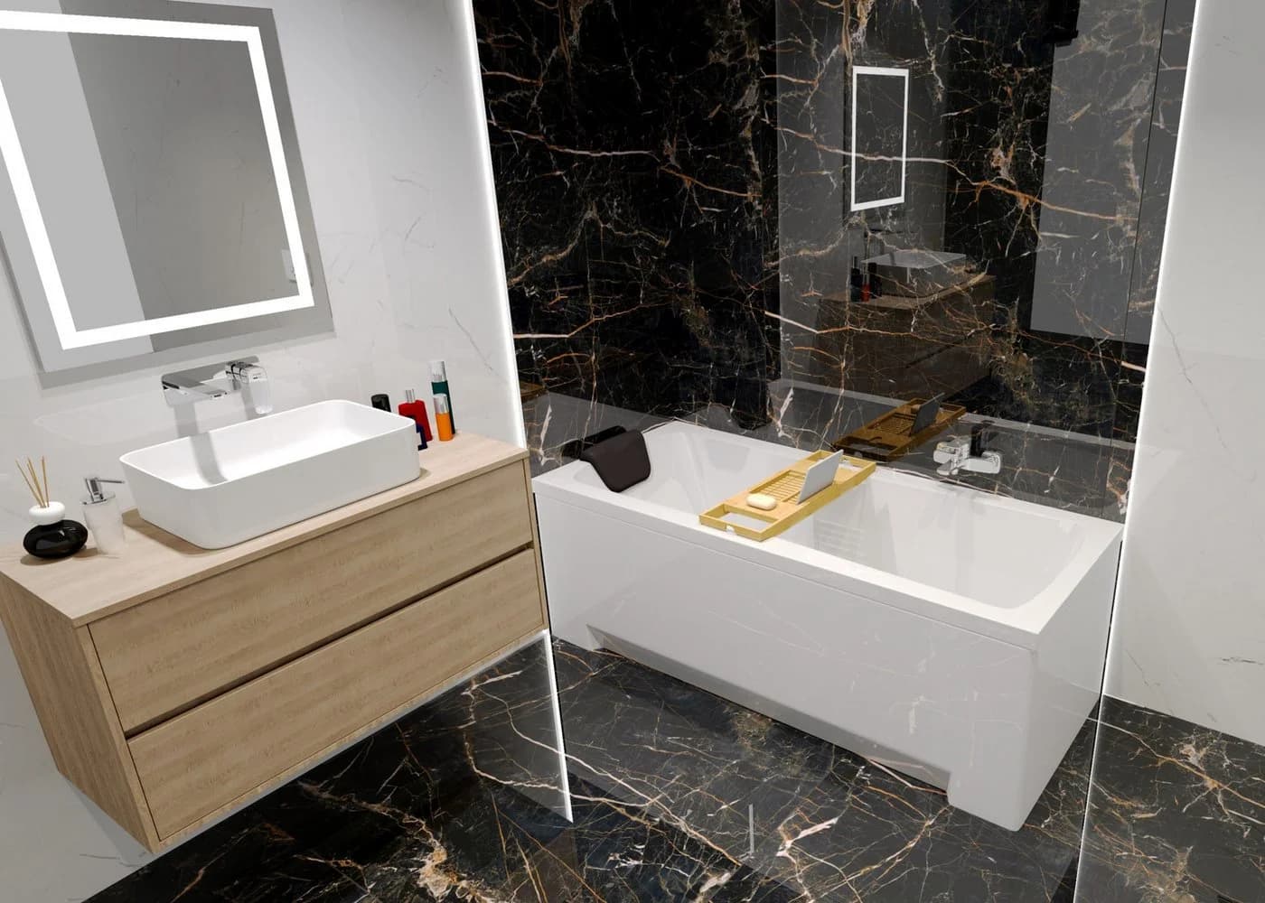 KOLMAN Acryl-Badewanne OPTIMAZ mit Wannenträger & Kopfstütze
