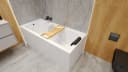 KOLMAN Badewanne Rechteck TALIA 100x70 mit Kopfstütze KODI Weiß Bild 4