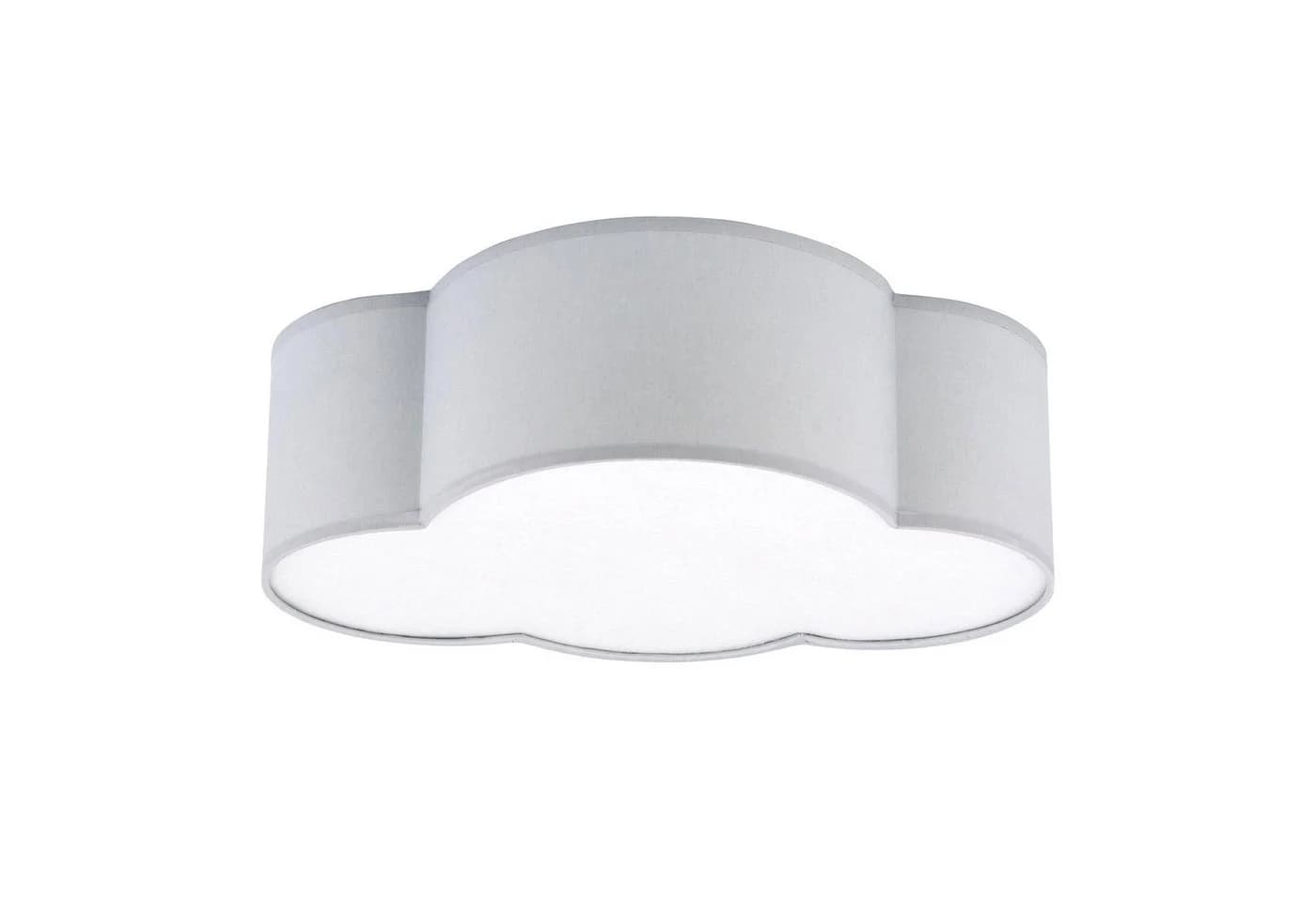 Licht-Erlebnisse Wolken-Deckenleuchte 41 cm breit für 2x E27 Stoff Grau Kinderzimmerleuchte - Bild 2