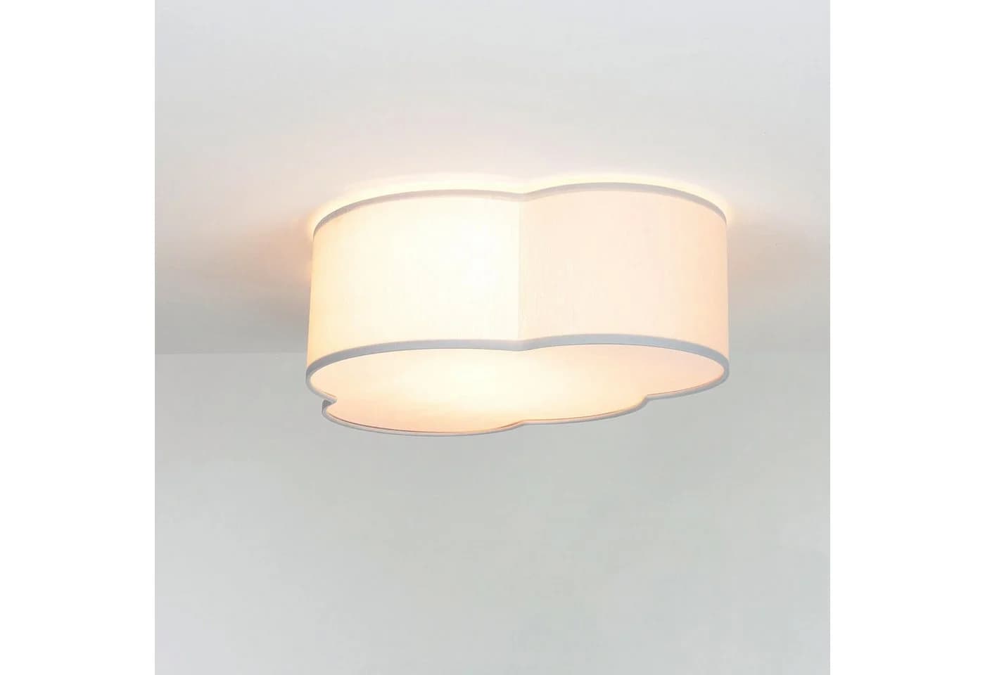 Licht-Erlebnisse Wolken-Deckenleuchte 41 cm breit für 2x E27 Stoff Grau Kinderzimmerleuchte - Bild 4