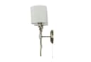 Licht-Erlebnisse KENZIE Wandleuchte 2-flammig Messing Antik Stoff Metall Bild 4