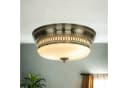 Licht-Erlebnisse Deckenleuchte BROOKS 2-flammig E27 Messing Antik Weiß IP44 Bild 1