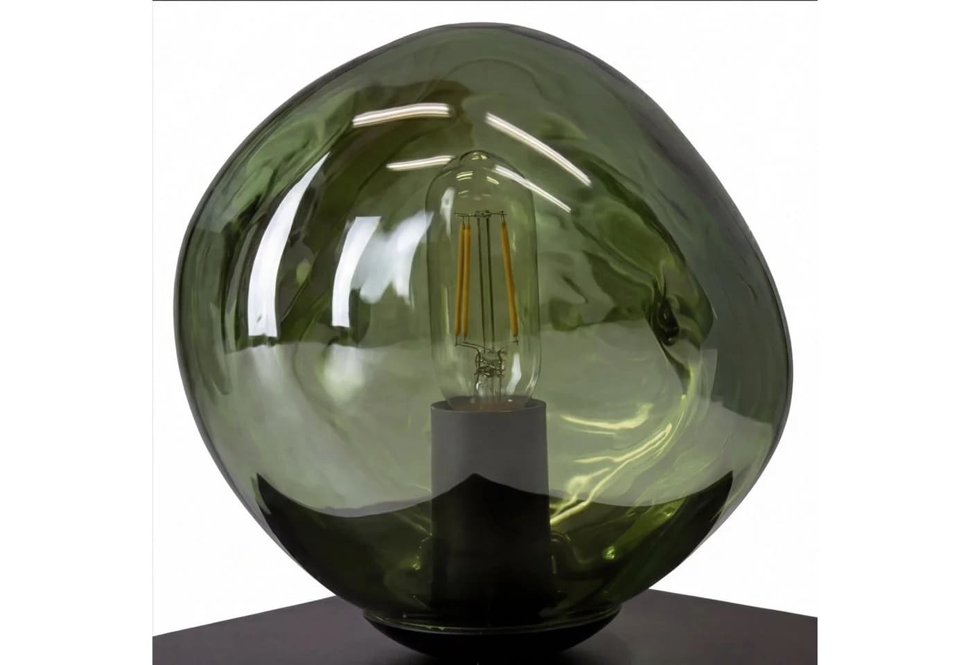 Licht-Erlebnisse Tischleuchte CLONLINA Glas Grün Schwarz E14 - Bild 3