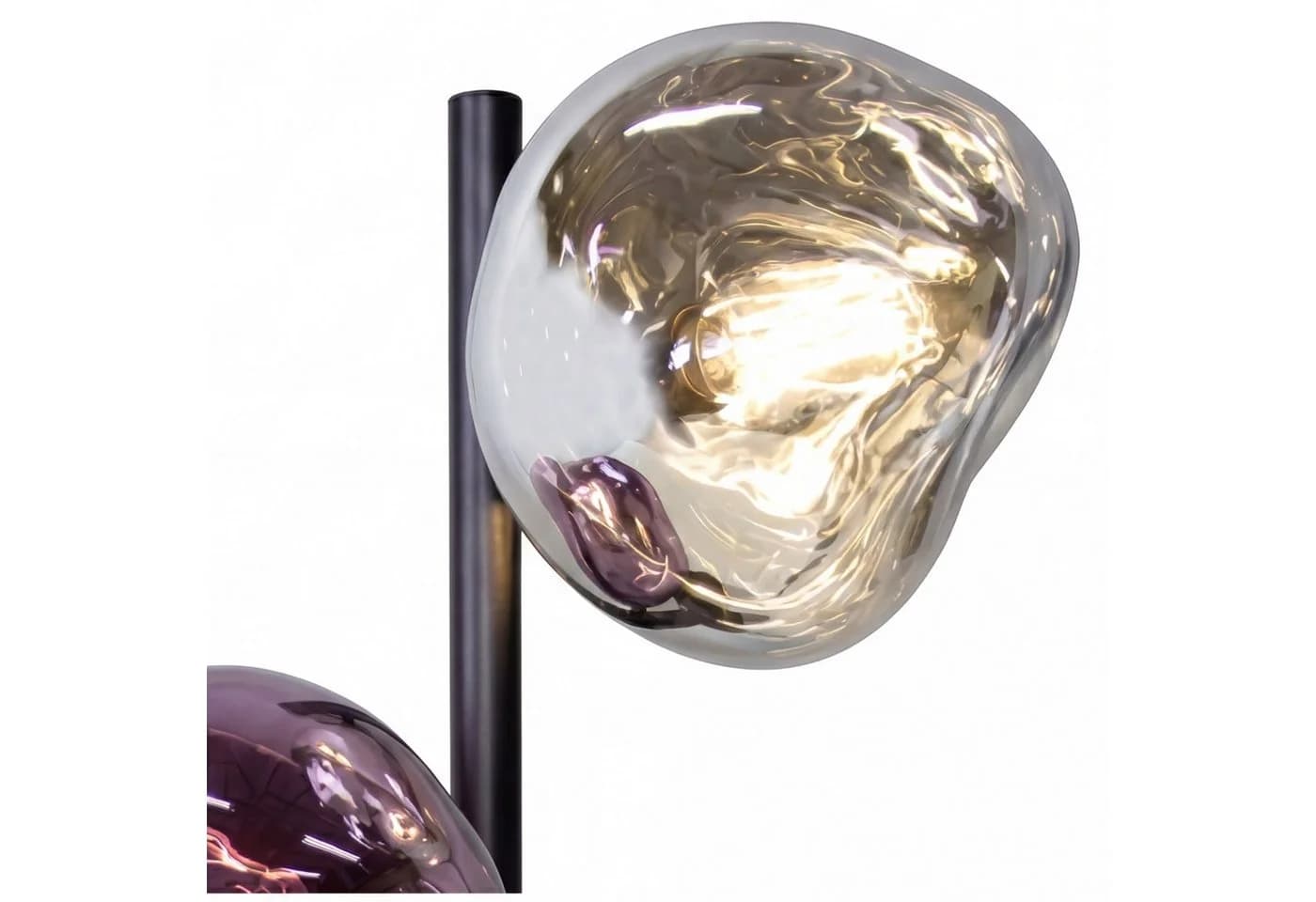 Licht-Erlebnisse Tischleuchte CLONLINA Schwarz/Weiß/Lila Glas Metall - Bild 3