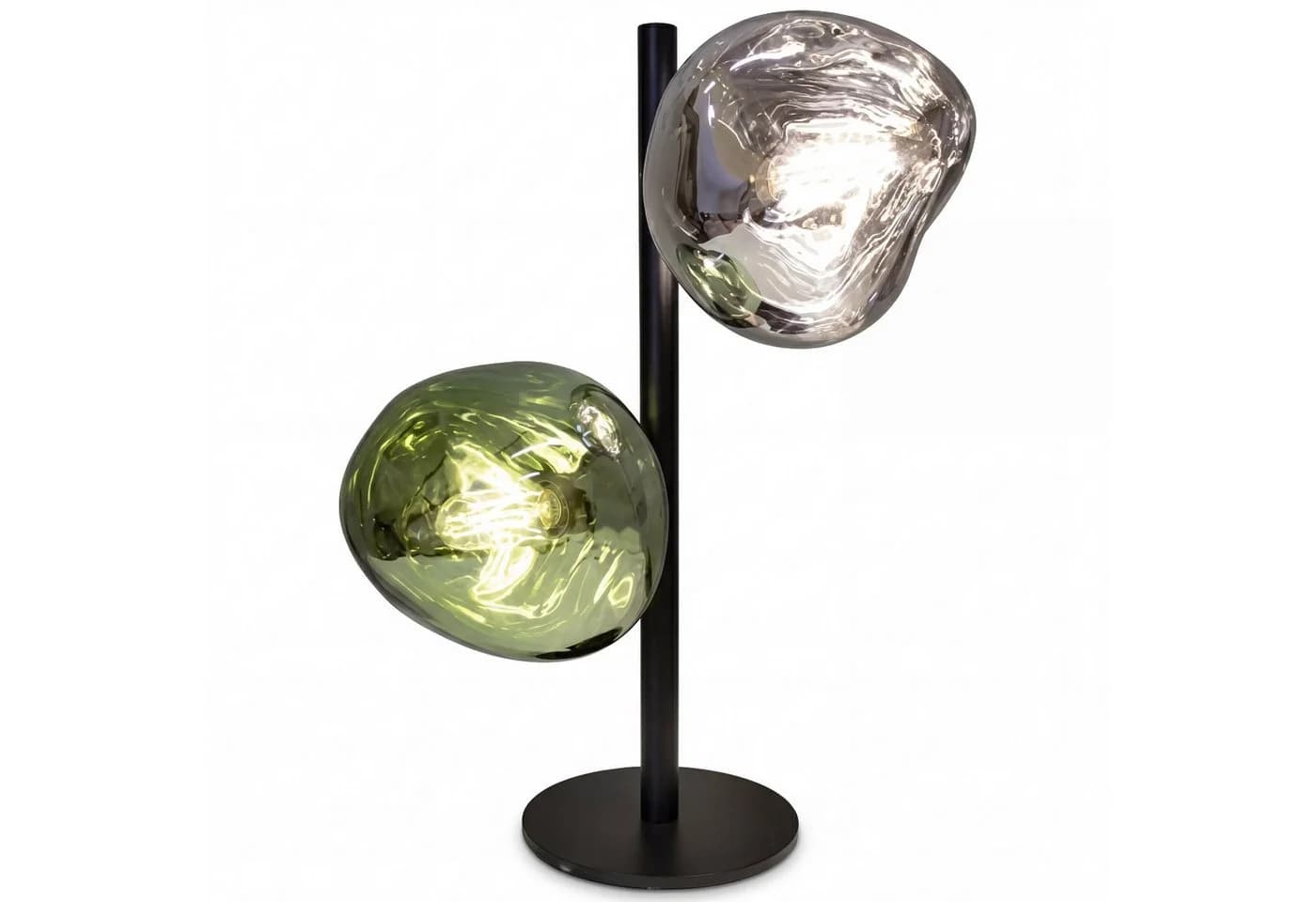 Licht-Erlebnisse Tischleuchte CLONLINA Schwarz/Weiß/Grün Glas Metall E14 - Bild 2