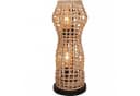 Licht-Erlebnisse Stehlampe LAUKIRCH Schwarz Metall Rattan E27 2-flammig Bild 2