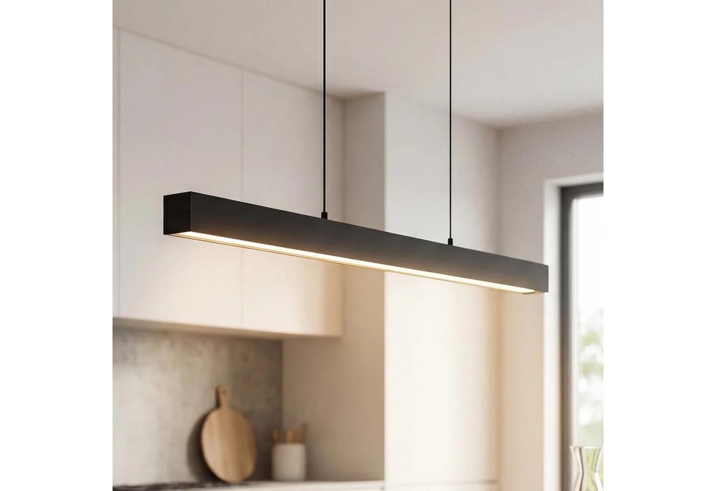 Licht-Erlebnisse Pendelleuchte RADLIN LED Schwarz Modern