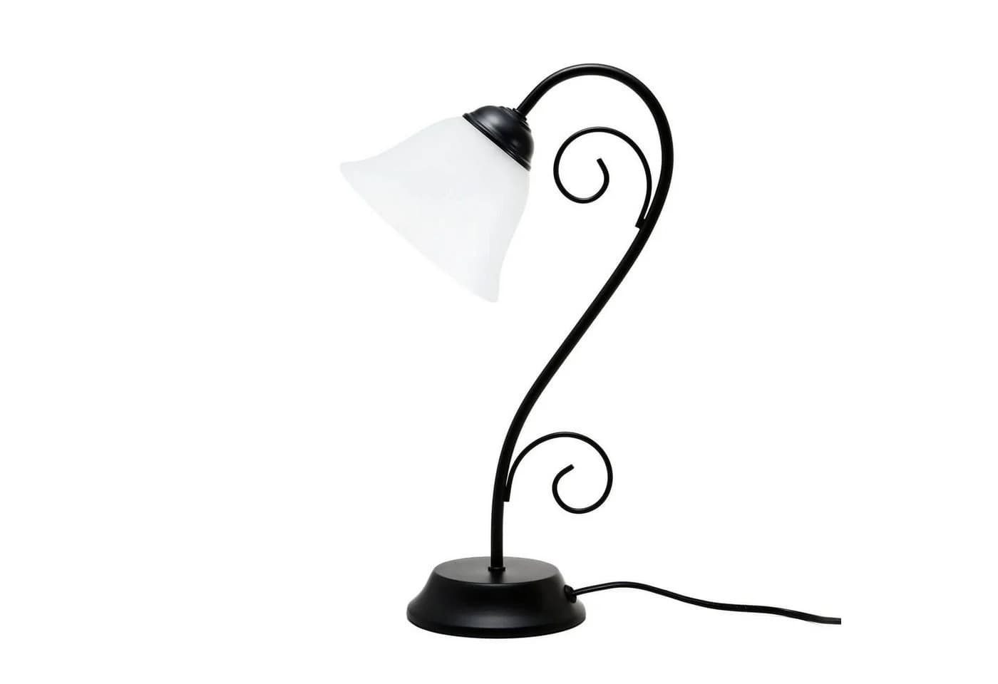 Licht-Erlebnisse Tischleuchte ATHEN Schwarz Alabasterglas Landhausstil - Bild 2