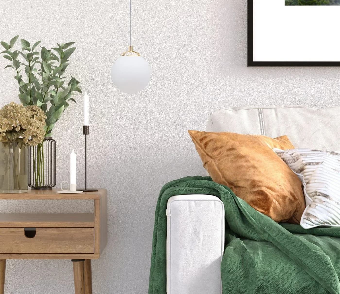 Licht-Erlebnisse Pendelleuchte DEKUT Gold Weiß Modern E27