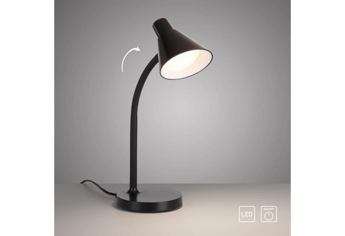 Licht-Erlebnisse Schreibtischlampe PURWEN Schwarz LED Metall - Bild 4