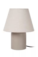 Licht-Erlebnisse Tischleuchte ORYNE Beige Keramik Stoff Modern Bild 2