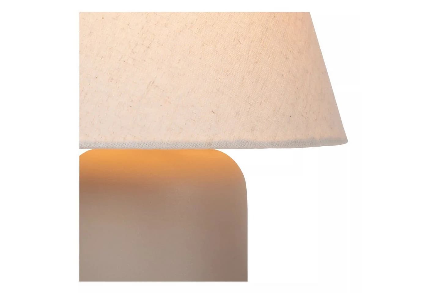 Licht-Erlebnisse Tischleuchte ORYNE Beige Keramik Stoff Modern - Bild 3