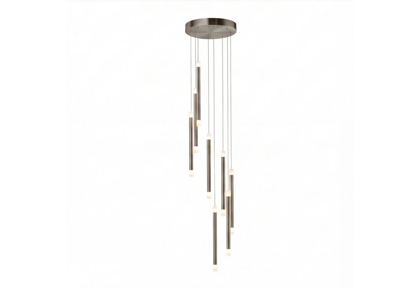 Licht-Erlebnisse Pendelleuchte NICOLE LED Warmweiß Nickel Metall - Bild 2