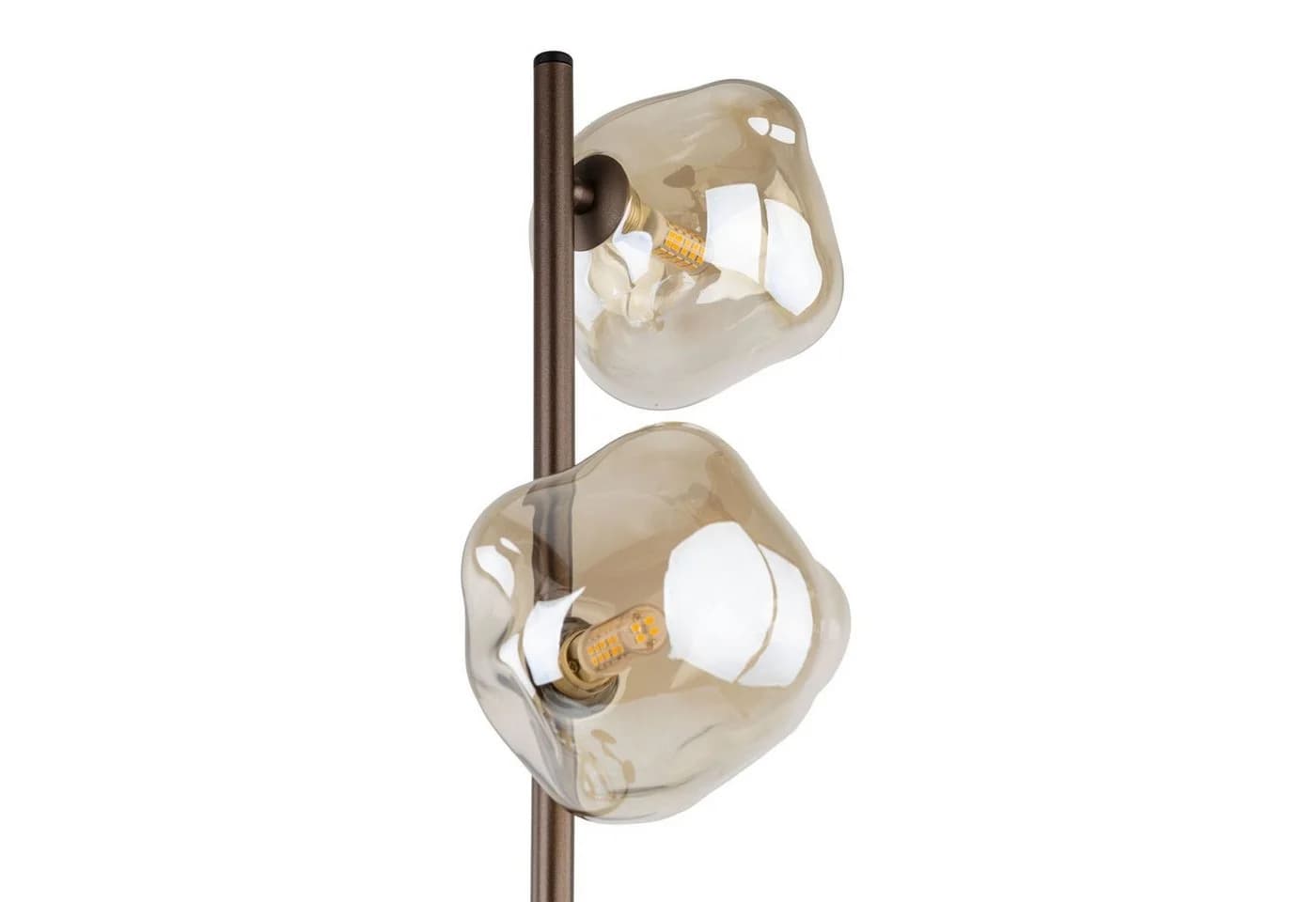 UMERA Stehlampe 3-flammig Rauchglas Metall Braun Cognac - Bild 4