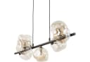 Licht-Erlebnisse Pendelleuchte UMERA Rauchglas Metall G9 Braun Cognac Modern Bild 1