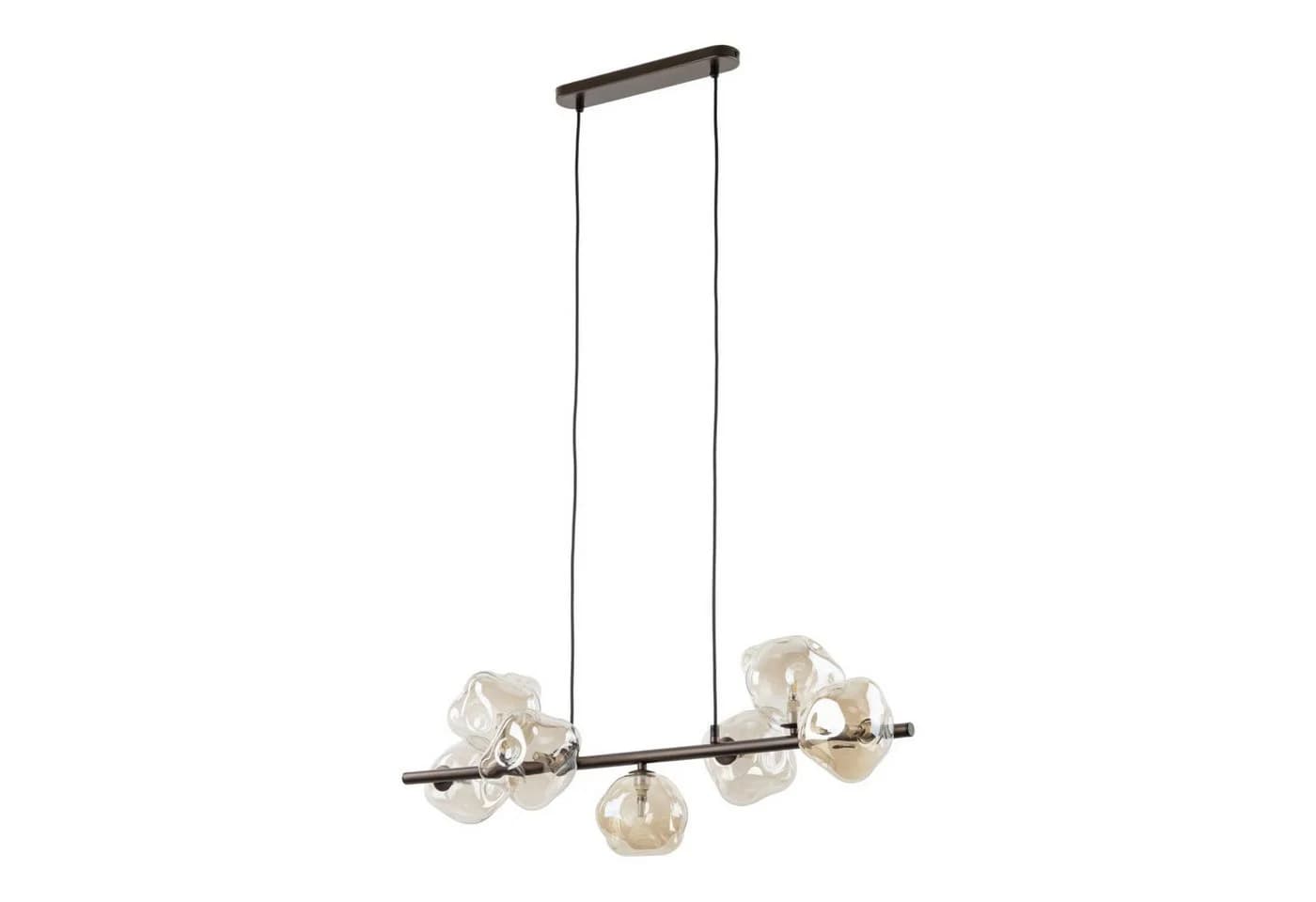 Licht-Erlebnisse Pendelleuchte UMERA Rauchglas Metall G9 Braun Cognac Modern - Bild 2
