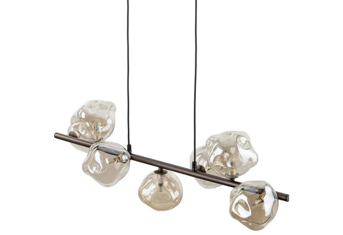 Licht-Erlebnisse Pendelleuchte UMERA Rauchglas Metall G9 Braun Cognac Modern - Bild 3