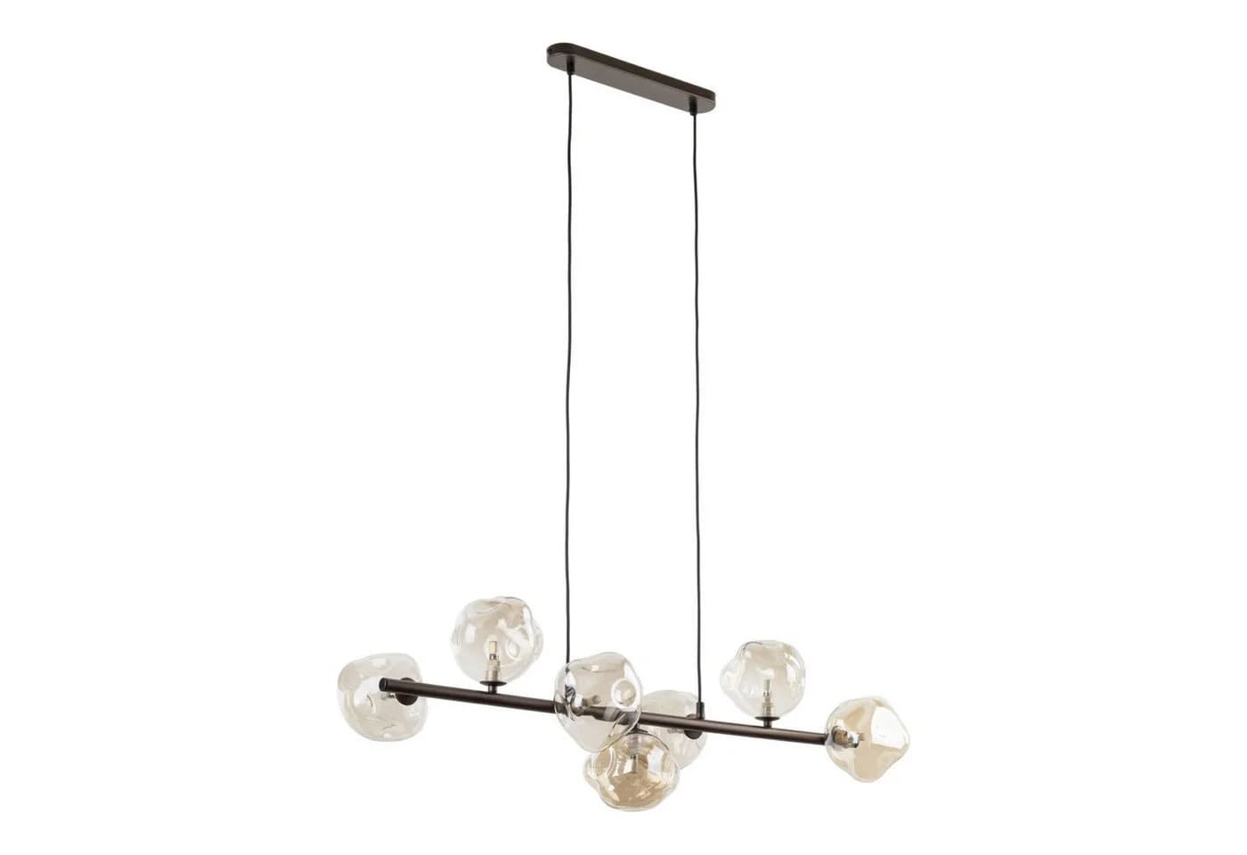 Licht-Erlebnisse Pendelleuchte UMERA Rauchglas Metall G9 Braun Cognac Modern - Bild 4