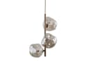 Licht-Erlebnisse Pendelleuchte UMERA 3-flammig Metall Rauchglas Beige Cognac Bild 1