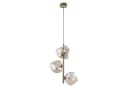 Licht-Erlebnisse Pendelleuchte UMERA 3-flammig Metall Rauchglas Beige Cognac Bild 2